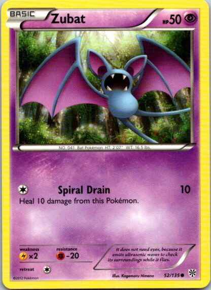 Zubat 52/135 Plasma Storm (Common) (LP Condition)