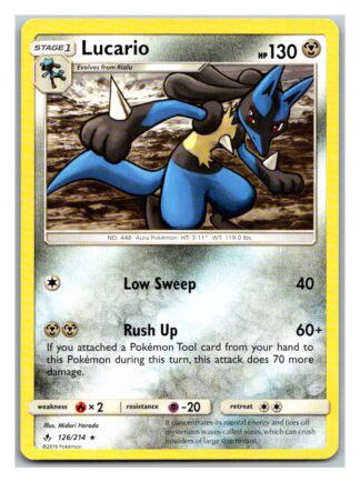 Lucario 126/214 Unbroken Bonds (Rare) (Exc Condition)