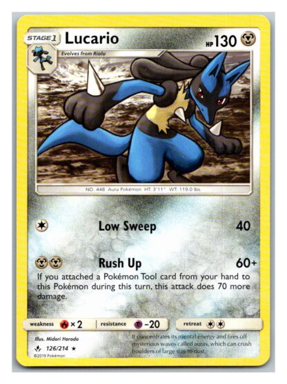 Lucario 126/214 Unbroken Bonds (Rare) (Exc Condition)