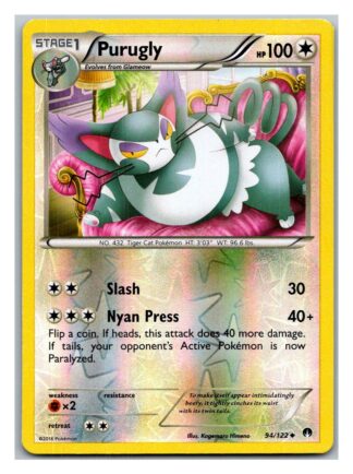 Purugly 94/122 Breakpoint (Reverse Holo) (Exc Condition)