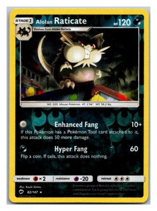 Alolan Raticate 82/147 Burning Shadows (Reverse Holo) (Exc Condition)
