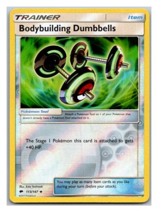 Bodybuilding Dumbbells 113/147 Burning Shadows (Reverse Holo) (Exc Condition)