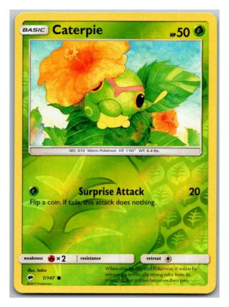 Caterpie 1/147 Burning Shadows (Reverse Holo) (Exc Condition)