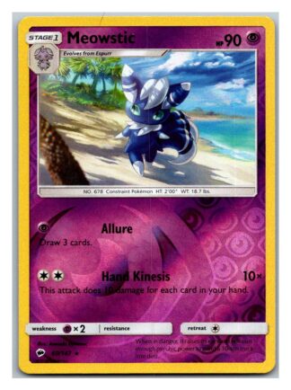 Meowstic 60/147 Burning Shadows (Reverse Holo) (Exc Condition)