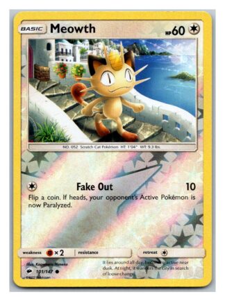Meowth 101/147 Burning Shadows (Reverse Holo) (Exc Condition)