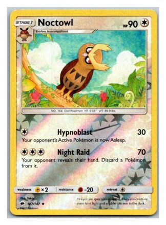 Noctowl 107/147 Burning Shadows (Reverse Holo) (Exc Condition)