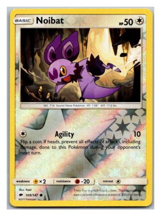 Noibat 109/147 Burning Shadows (Reverse Holo) (Exc Condition)
