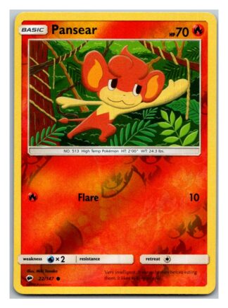 Pansear 22/147 Burning Shadows (Reverse Holo) (Exc Condition)