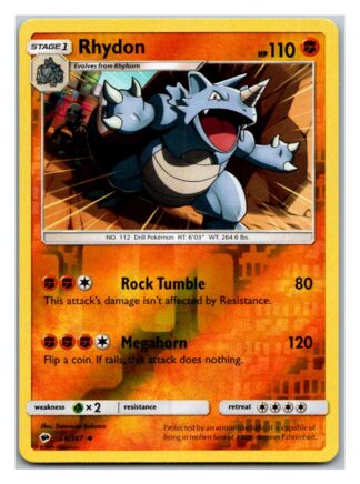 Rhydon 66/147 Burning Shadows (Reverse Holo) (Exc Condition)