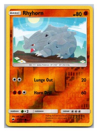Rhyhorn 65/147 Burning Shadows (Reverse Holo) (Exc Condition)