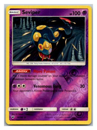 Seviper 50/147 Burning Shadows (Reverse Holo) (Exc Condition)