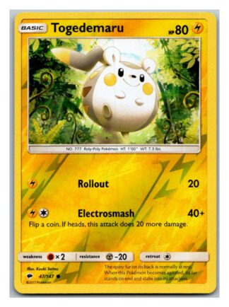Togedemaru 47/147 Burning Shadows (Reverse Holo) (Exc Condition)
