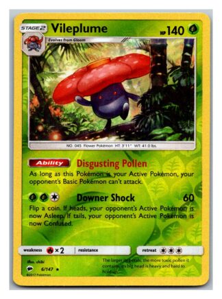 Vileplume 6/147 Burning Shadows (Reverse Holo) (Exc Condition)