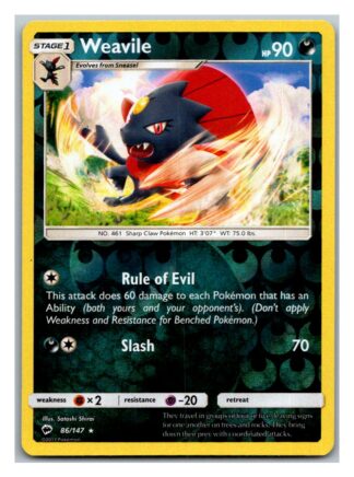 Weavile 86/147 Burning Shadows (Reverse Holo) (Exc Condition)