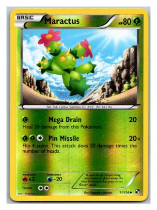Maractus 11/114 Black & White (Reverse Holo) (Exc Condition)