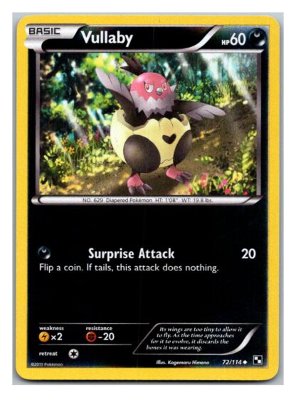 Vullaby 72/114 Black & White (Reverse Holo) (Exc Condition)