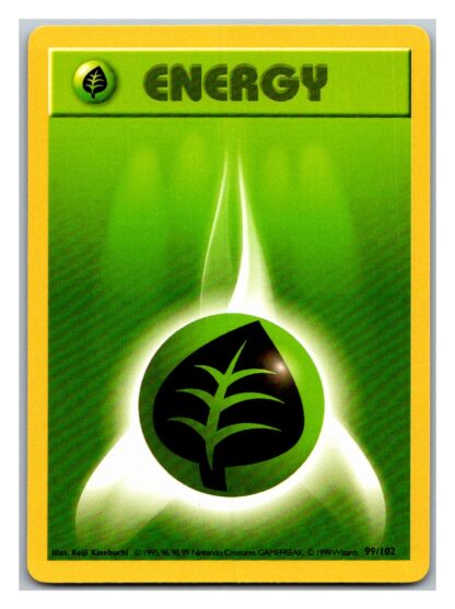 Grass Energy 99/102 Base Set (Shadowless Played Condition)