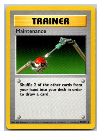 Maintenance 83/102 Base Set (Uncommon) (Shadowless Lightly Played Condition)