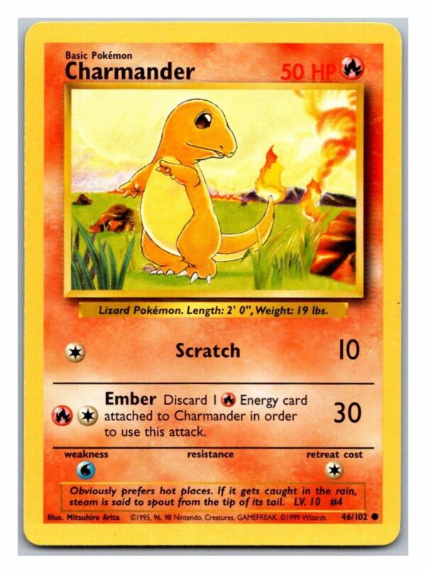 Charmander 46/102 Base Set (Common) (Unlimited Played Condition)