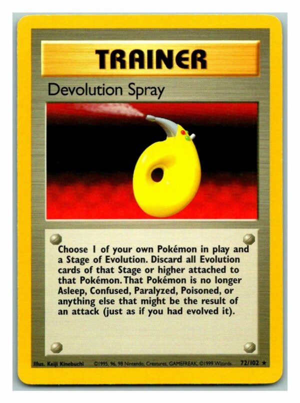 Devolution Spray 72/102 Base Set (Rare) (Unlimited Excellent Condition)