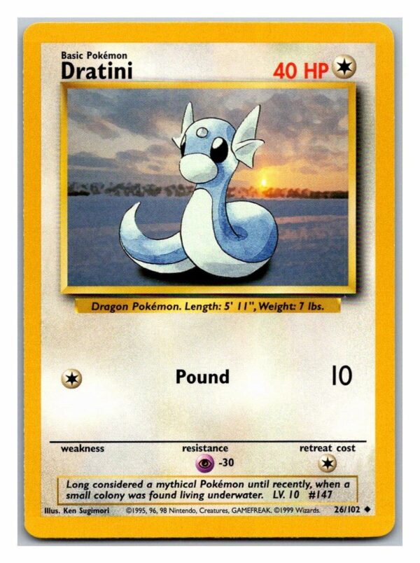 Dratini 26/102 Base Set (Uncommon) (Unlimited Played Condition)
