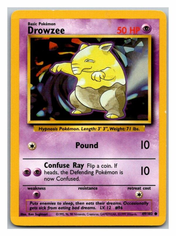 Drowzee 49/102 Base Set (Common) (Unlimited Played Condition)