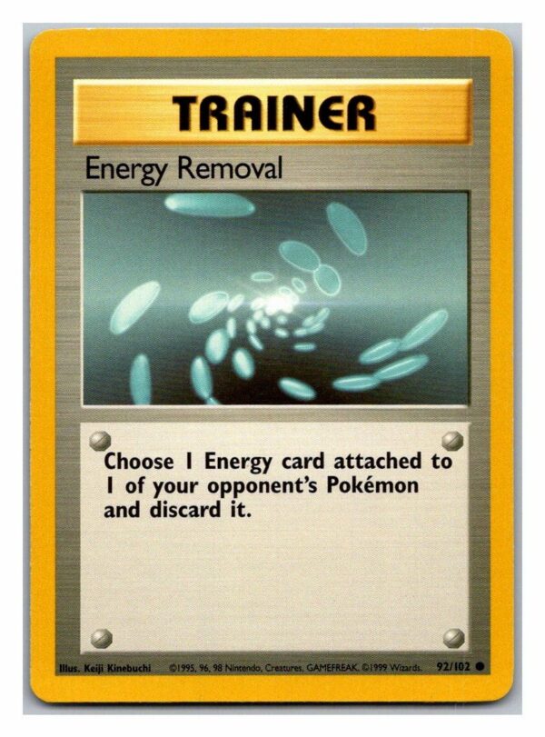 Energy Removal 92/102 Base Set (Common) (Shadowless Played Condition)