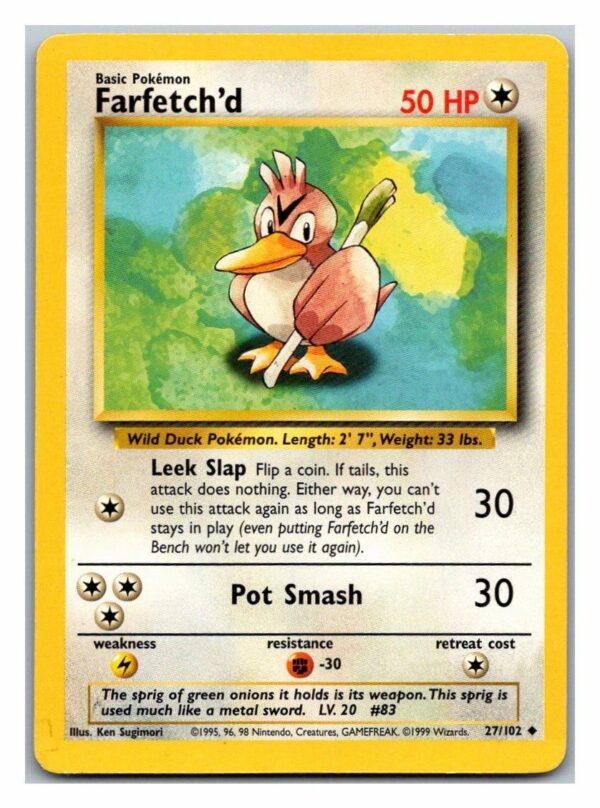 Farfetch'd 27/102 Base Set (Uncommon) (Unlimited Played Condition)