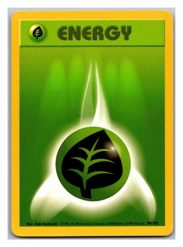 Grass Energy 99/102 Base Set (Unlimited Lightly Played Condition)