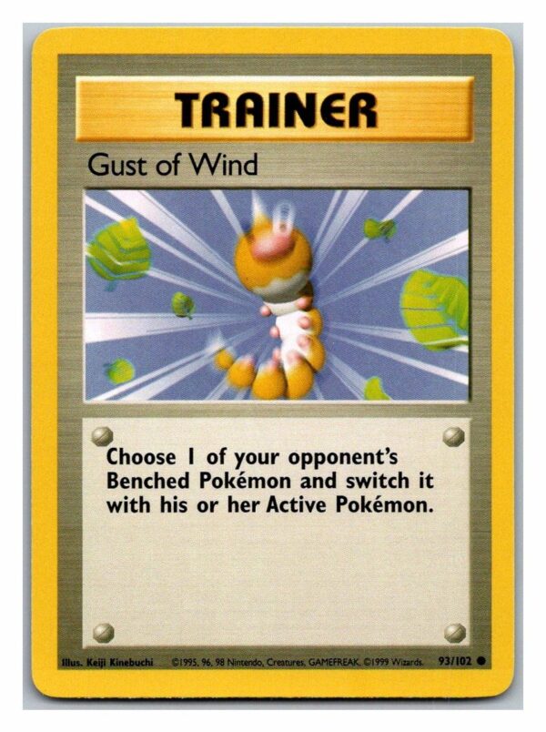 Gust of Wind 93/102 Base Set (Common) (Shadowless Lightly Played Condition)