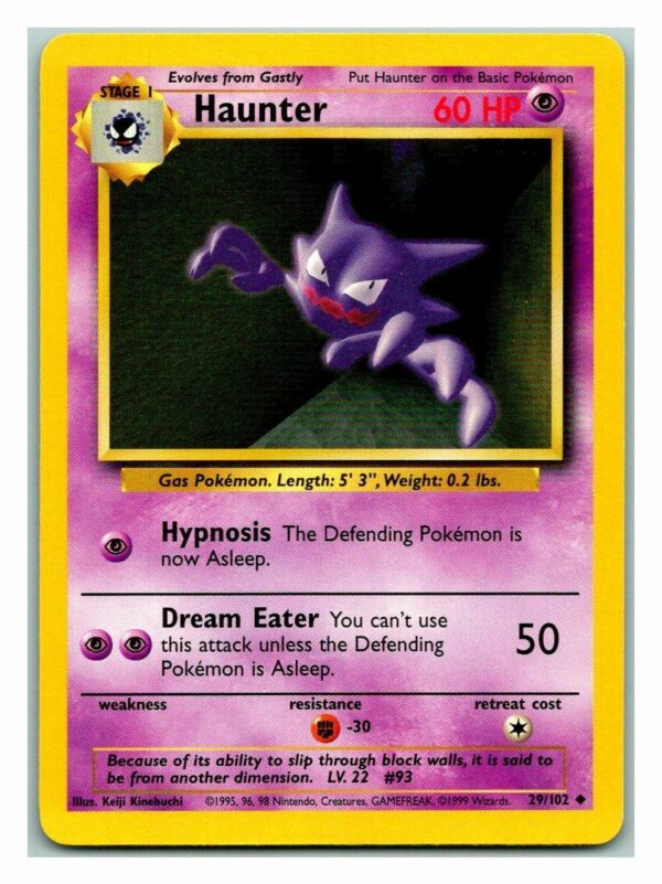 Haunter 29/102 Base Set (Uncommon) (Unlimited Played Condition)