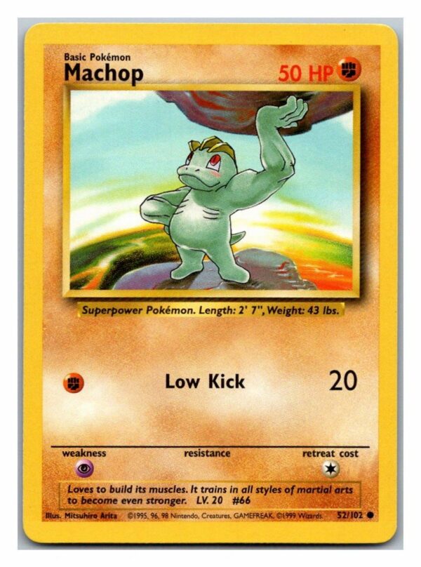 Machop 52/102 Base Set (Common) (Unlimited Played Condition)