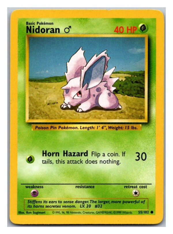 Nidoran 55/102 Base Set (Common) (Unlimited Played Condition)