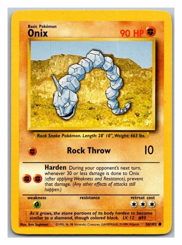 Onix 56/102 Base Set (Common) (Unlimited Played Condition)