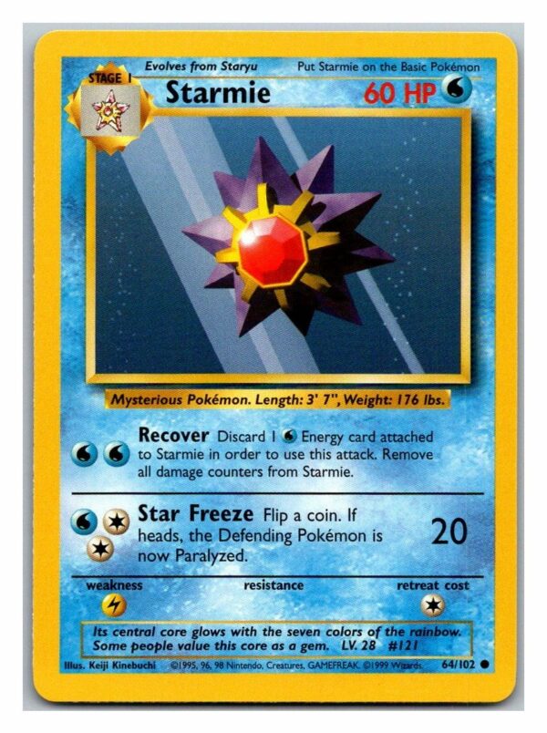 Starmie 64/102 Base Set (Common) (Unlimited Played Condition)