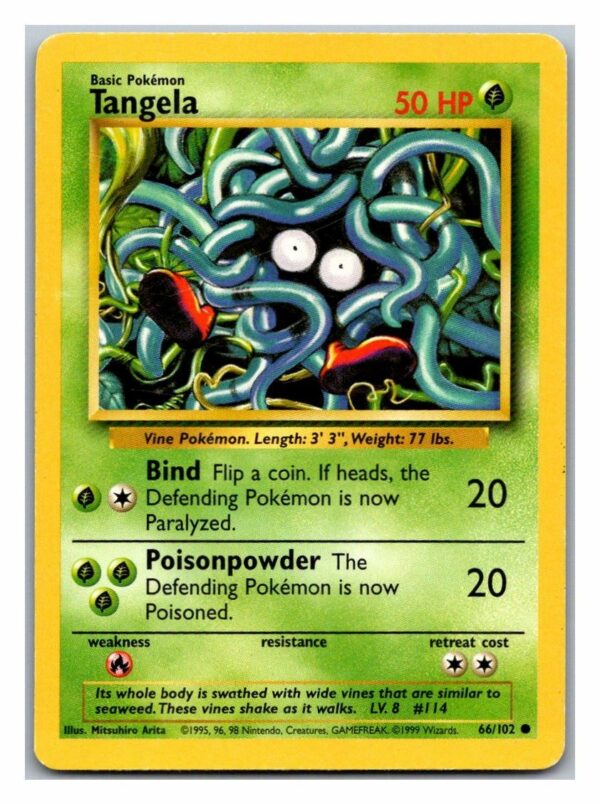 Tangela 66/102 Base Set (Common) (Unlimited Lightly Played Condition)