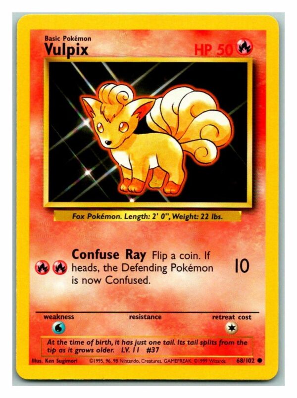 Vulpix 68/102 Base Set (Common) (Unlimited Played Condition)