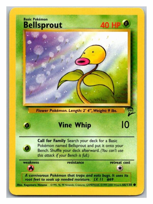 Bellsprout 66/130 Base Set 2 (Common) (LP Condition)