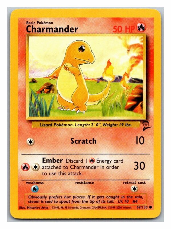 Charmander 69/130 Base Set 2 (Common) (Played Condition)
