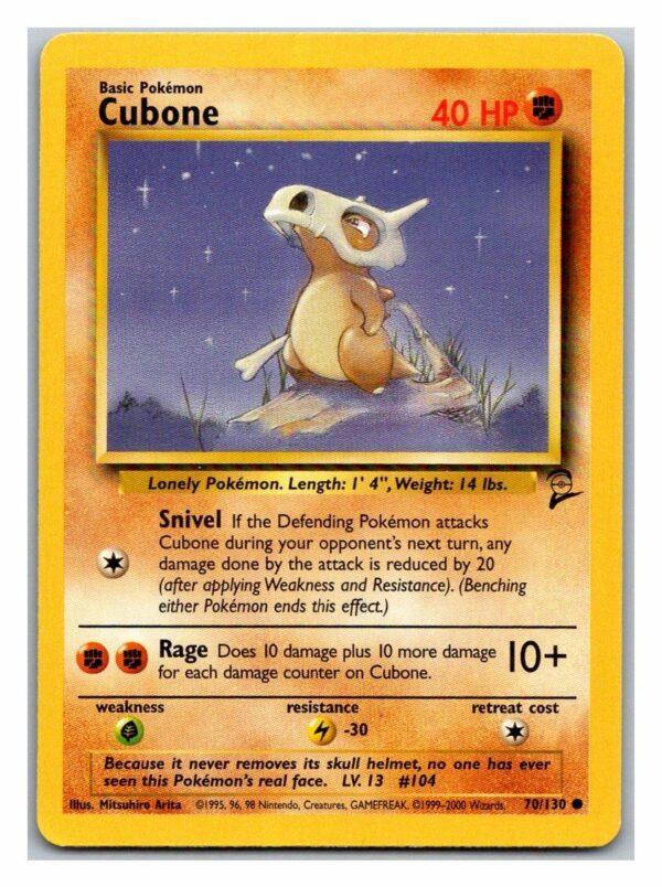 Cubone 70/130 Base Set 2 (Common) (Excellent Condition)