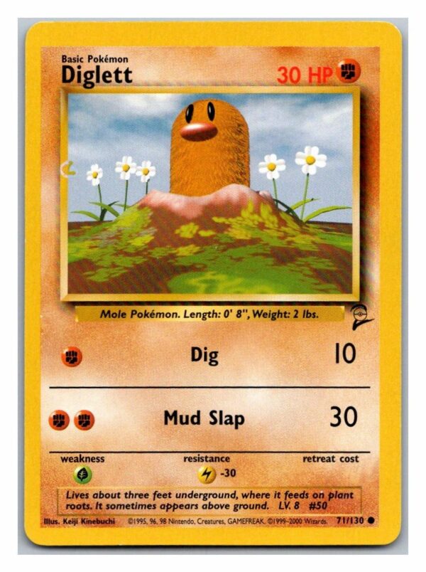 Diglett 71/130 Base Set 2 (Common) (Lightly Played Condition)