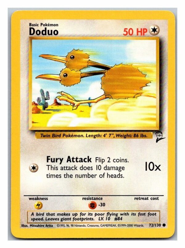 Doduo 72/130 Base Set 2 (Common) (Lightly Played Condition)