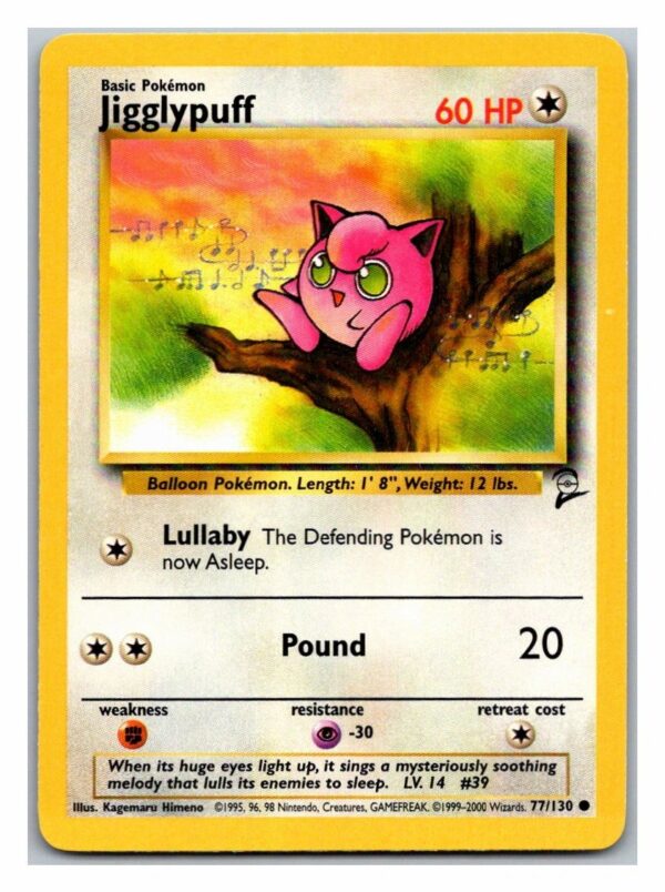 Jigglypuff 77/130 Base Set 2 (Common) (Excellent Condition)