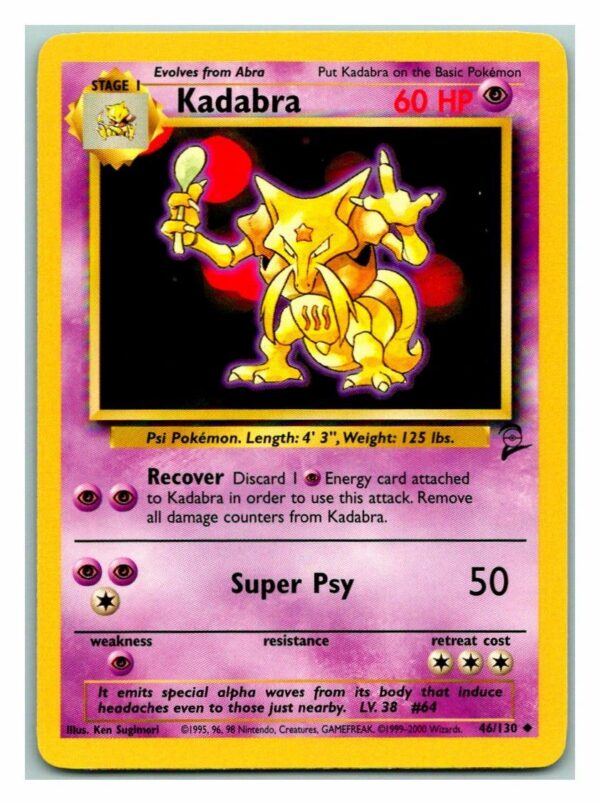 Kadabra 46/130 Base Set 2 (Uncommon) (Lightly Played Condition)