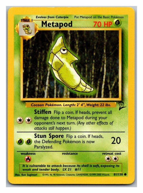 Metapod 81/130 Base Set 2 (Common) (Played Condition)