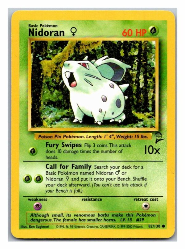 Nidoran 82/130 Base Set 2 (Common) (Lightly Played Condition)
