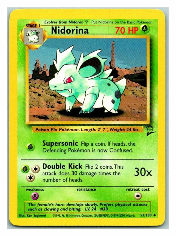 Nidorina 53/130 Base Set 2 (Uncommon) (Lightly Played Condition)