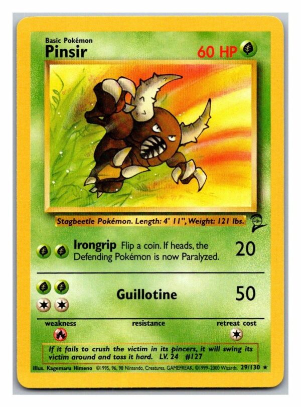 Pinsir 29/130 Base Set 2 (Rare) (Excellent Condition)