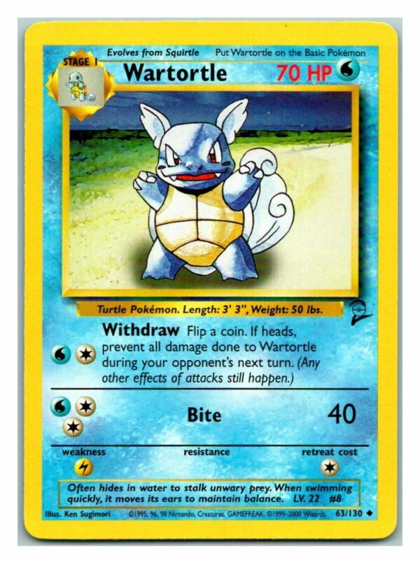 Wartortle 63/130 Base Set 2 (Uncommon) (Lightly Played Condition)