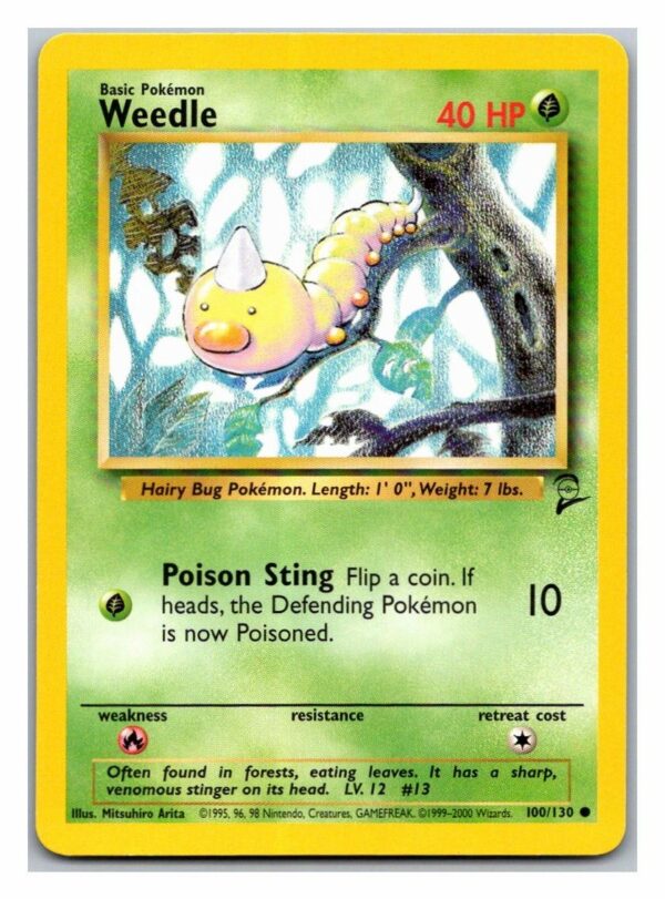 Weedle 100/130 Base Set 2 (Common) (Played Condition)
